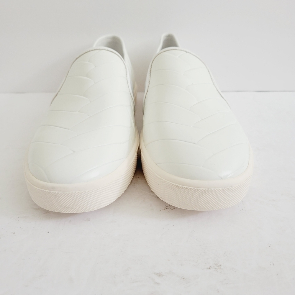 VINCE White Woven Leather Slip On Sneakers Loafer Size 9.5 - Picture 4 of 8